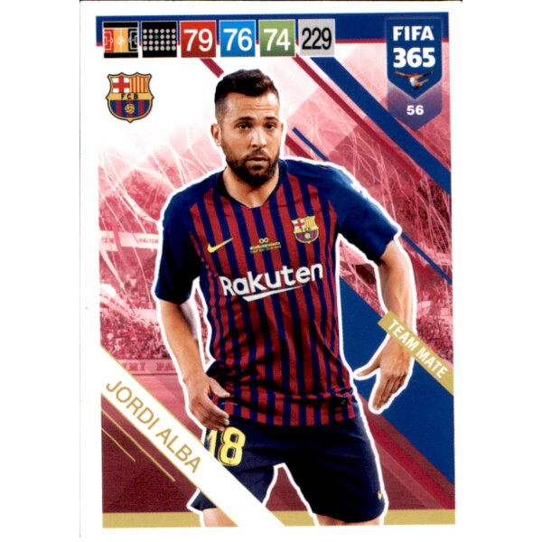 Fifa 365 Cards 2019 - 56 - Jordi Alba - Team Mate