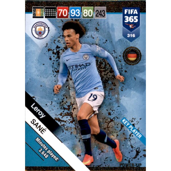 Fifa 365 Cards 2019 - 316 - Leroy Sane - Key Players