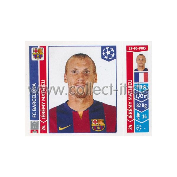 Sticker 429 - Jeremy Mathieu - FC Barcelona