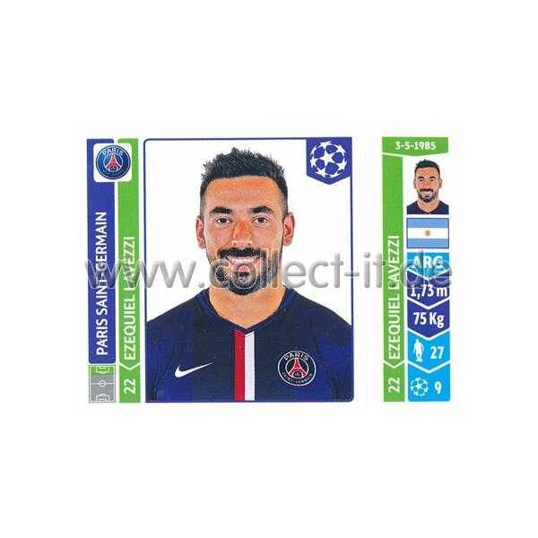 Sticker 445 - Ezequiel Lavezzi - Paris Saint-Germain FC