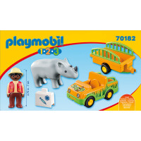 Playmobil 1.2.3 70182 - Zoofahrzeug mit Nashorn