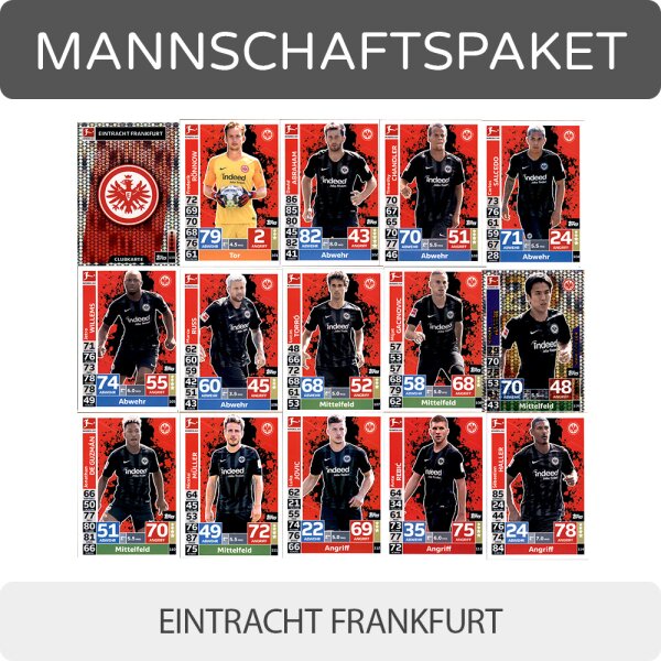 Topps Match Attax - 2018/19 - Mannschaftspaket - Eintracht Frankfurt