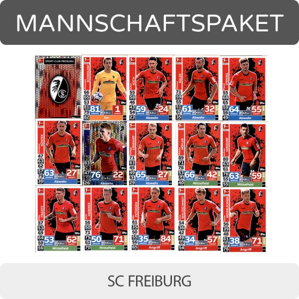 Topps Match Attax - 2018/19 - Mannschaftspaket - SC Freiburg