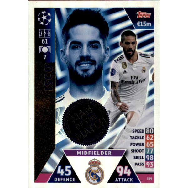 CL1819 - Karte 399 - Isco - Man of the Match