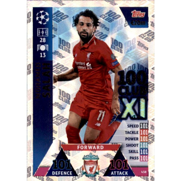 CL1819 - Karte 438 - Mohamed Salah - 100 Club XI
