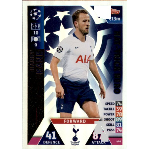 CL1819 - Karte 440 - Harry Kane - Hat-Trick Hero