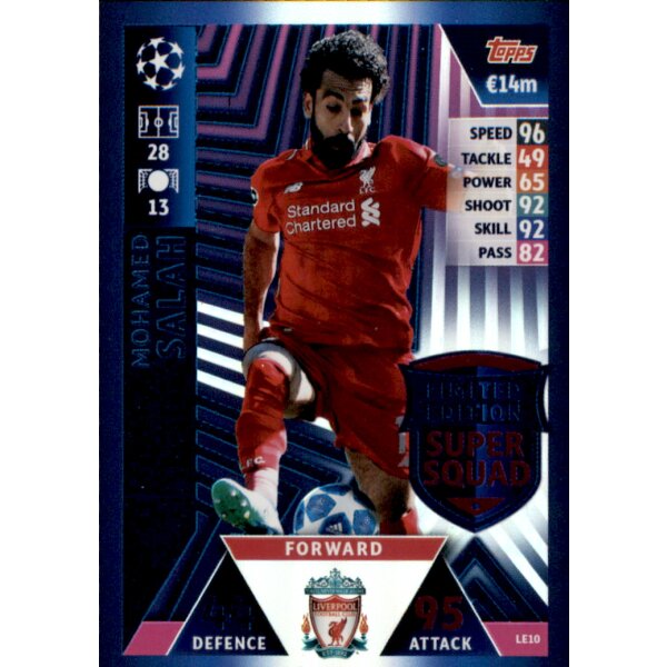 CL1819 - Karte LE10  - Mohamed Salah - Limited Edition Super Squad