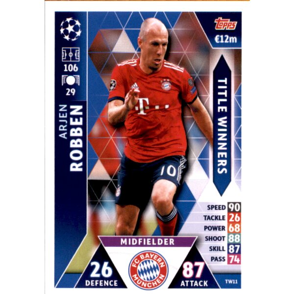 CL1819 - Karte TW11  - Arjen Robben - Title Winner