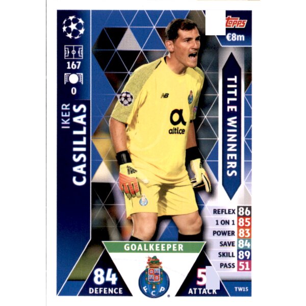 CL1819 - Karte TW15  - Iker Casillas - Title Winner