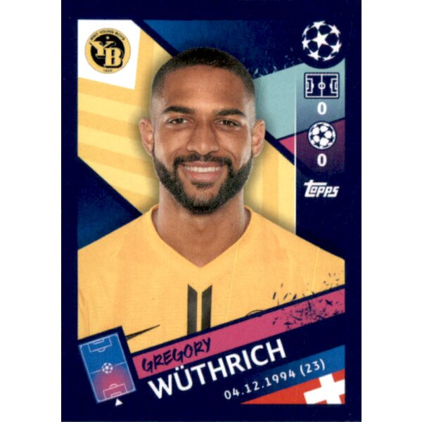 Sticker 551 - Gregory Wüthrich - BSC Young Boys