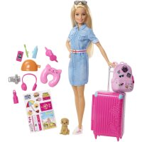 Mattel FWV25 Barbie® Travel Puppe (blond) und...