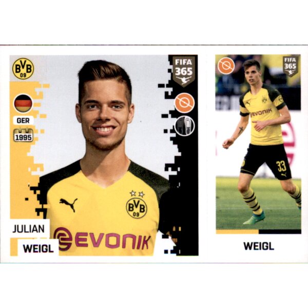 Sticker 184 a/b - Julian Weigl - Borussia Dortmund