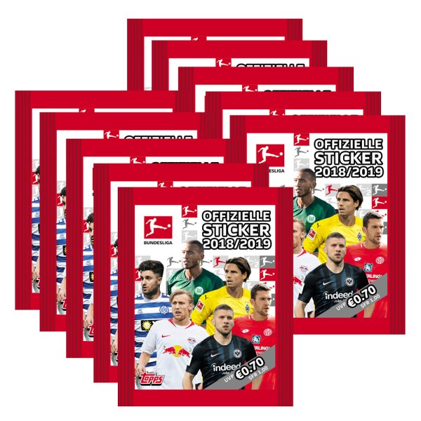 Topps Bundesliga Sammelsticker 2018/19 - 10 Tüten