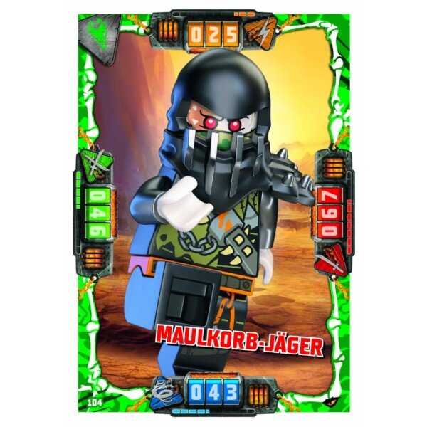 104 - Maulkorb-Jäger - Schurken Karte - LEGO Ninjago SERIE 4