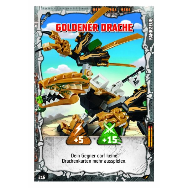216 - Goldener Drache - Fahrzeugkarte - LEGO Ninjago SERIE 4, 0,39 €