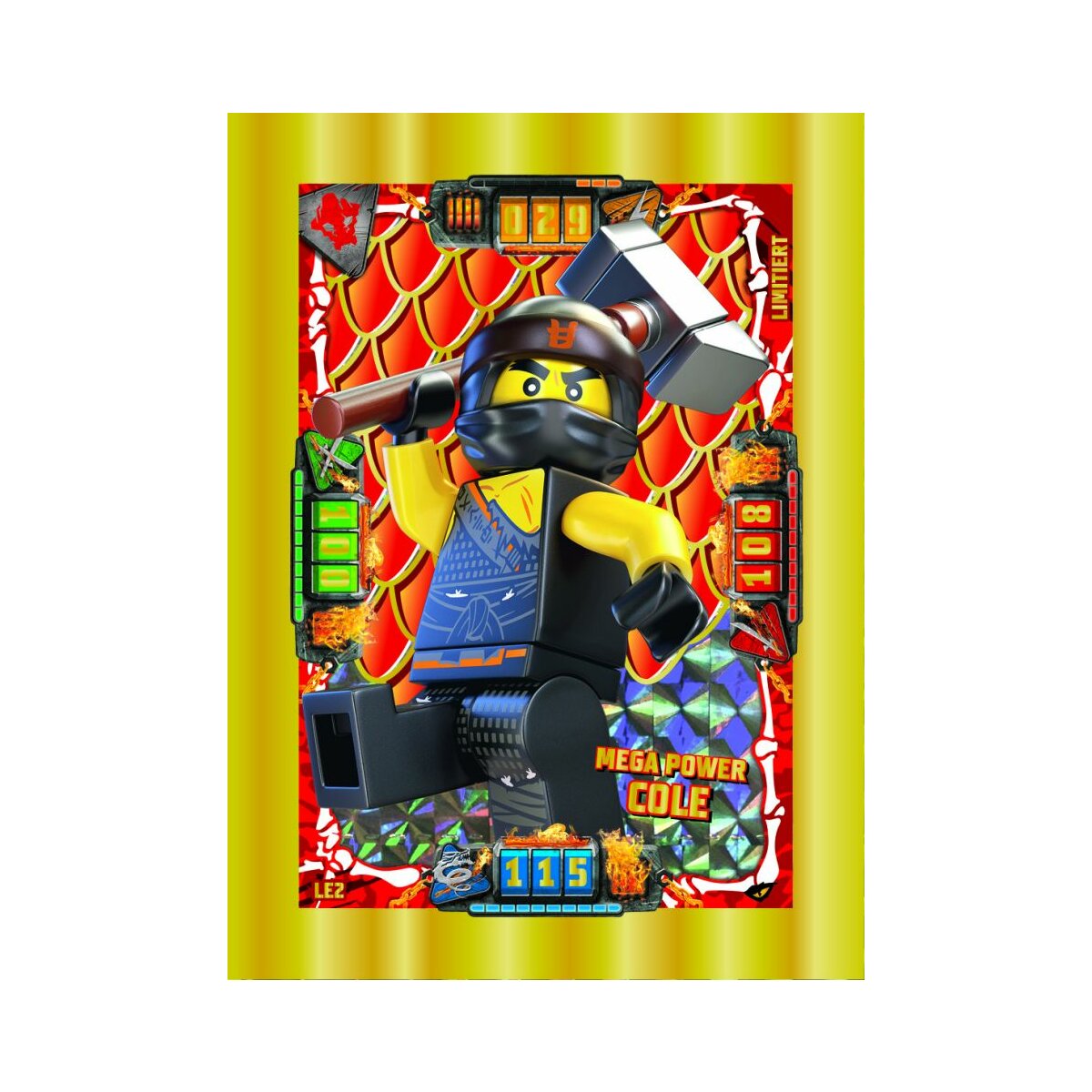 Lego Ninjago Serie 4 Trading Card limitierte Auflage LE8 Mega Power Ninja Team