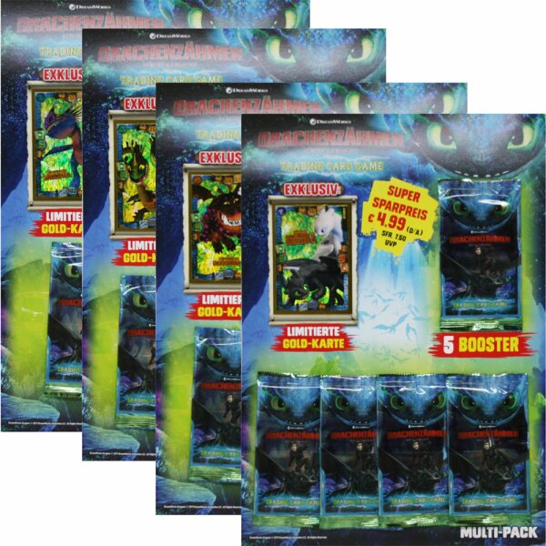 Dragons Trading Cards Serie 3 (2019) - Die geheime Welt - Alle 4 verschiedenen Multipacks