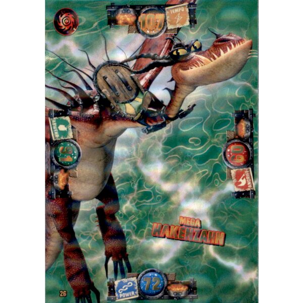 26 - Mega Hakenzahn - Drachen Karte - Dragons 3 - Die geheime Welt
