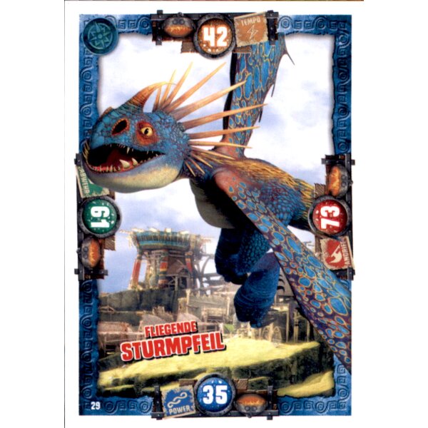 29 - Fliegende Sturmpfeil - Drachen Karte - Dragons 3 - Die geheime Welt