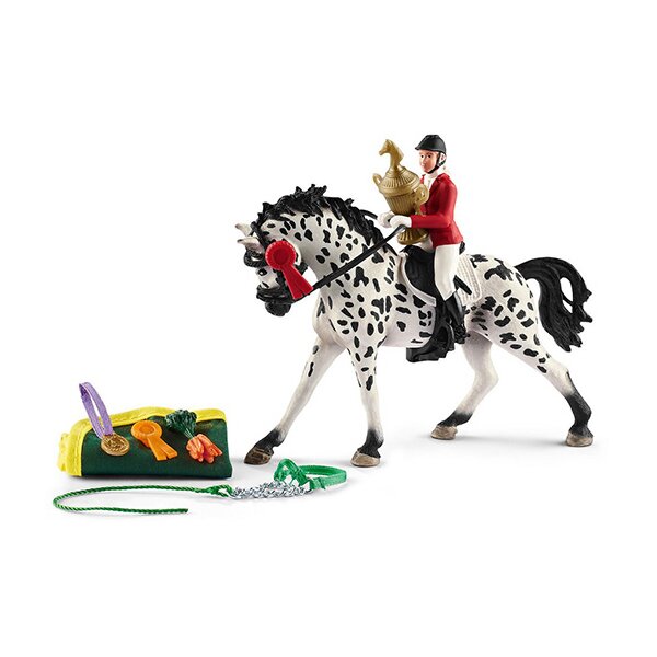 Schleich - Springreitturnier mit Knabstrupper Stute (41434)