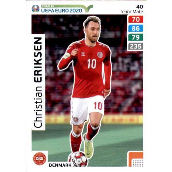 Karte 40 - Road to EURO EM 2020 - Christian Eriksen - Team Mate