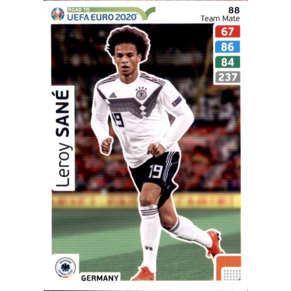 Karte 88 - Road to EURO EM 2020 - Leroy Sane - Team Mate