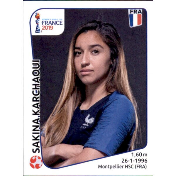 Frauen WM 2019 Sticker 30 - Sakina Karchaoui - Frankreich