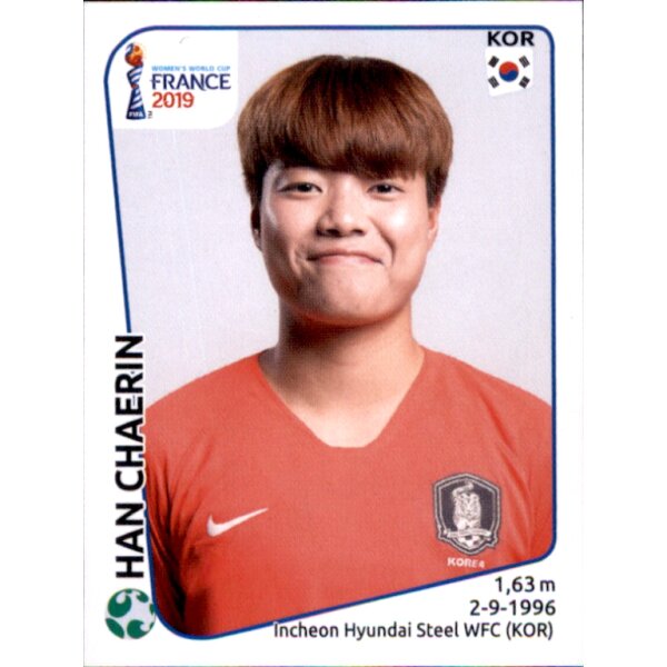 Frauen WM 2019 Sticker 57 - Han Chaerin - Südkorea