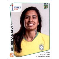 Frauen WM 2019 Sticker 226 - Andressa Alves - Brasilien