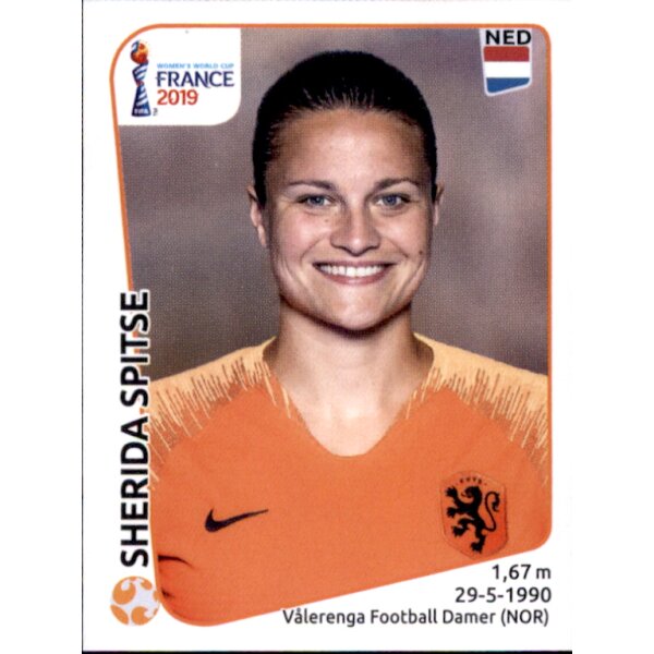 Frauen WM 2019 Sticker 394 - Sherida Spitse - Niederlande