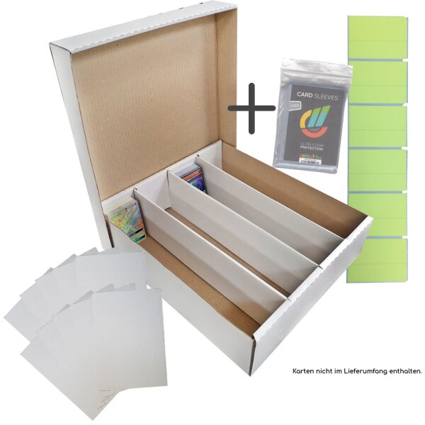 Riesen Deck-Box - Aufbewahrung (weiß) für 4000 Karten + 10 Kartentrenner (kompatibel mit Magic / Pokemon / YuGiOh Karten) + collect-it Hüllen