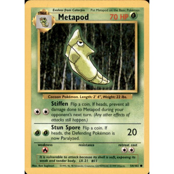 54/102 - Metapod - Unlimitiert - Englisch