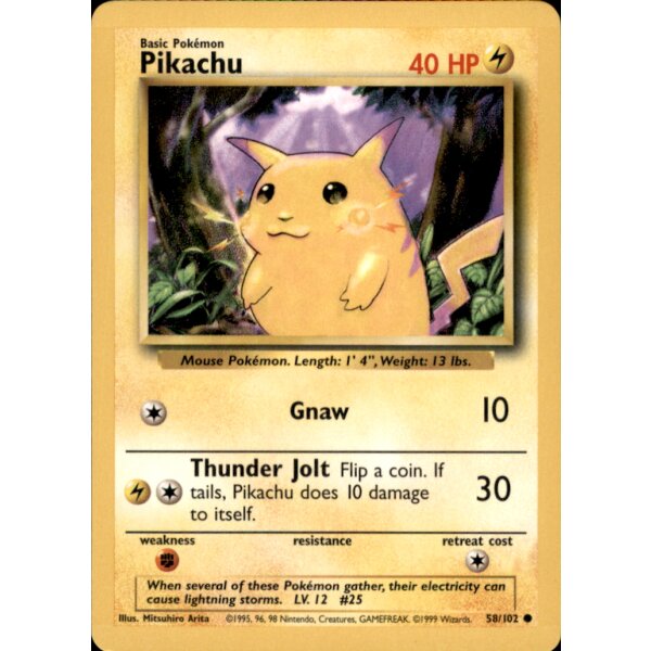 58/102 - Pikachu - Unlimitiert - Englisch