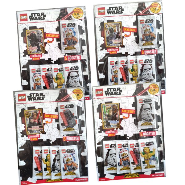 LEGO Star Wars - Serie 2 Trading Cards - Alle 4 verschiedenen Multipacks