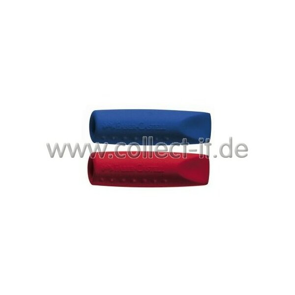 RADIERER GRIP 2001 2ER ERASER CAP GRAU/BLAU/ROT