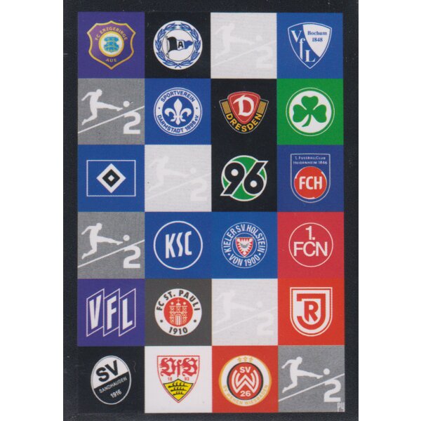 P4 2. Bundesliga Club Logos Puzzle Karte - 2019/2020