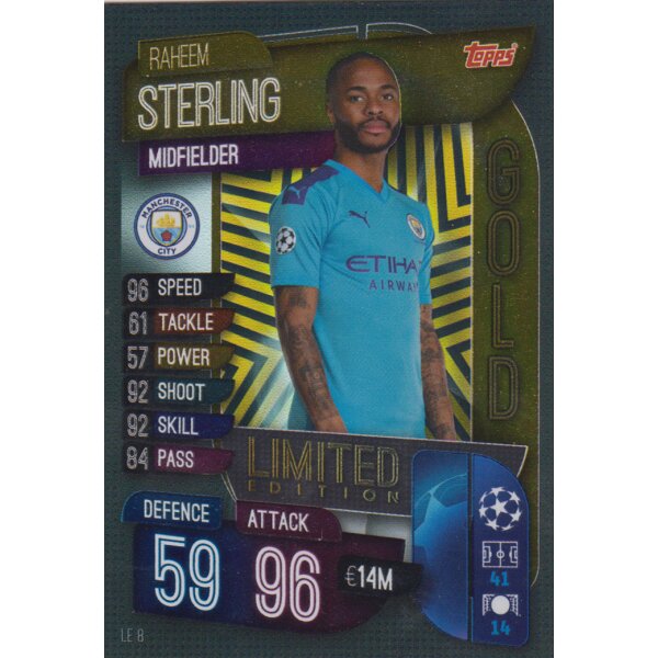 LE08 - Raheem Sterling - Limitierte Karte - 2019/2020