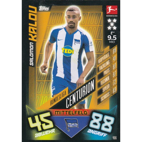 406 - Salomon Kalou - Bundesliga Centurion - 2019/2020