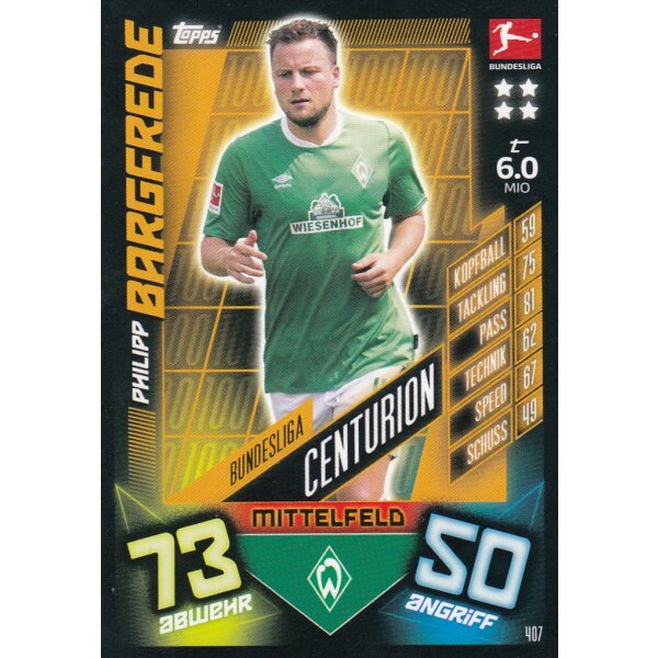 407 - Philipp Bargfrede - Bundesliga Centurion - 2019/2020