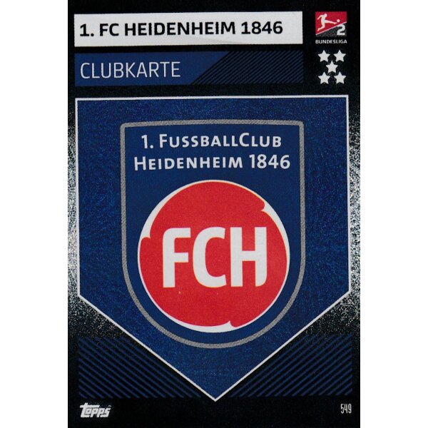 549 - 1. FC Heidenheim 1846 - Clubkarte - 2019/2020