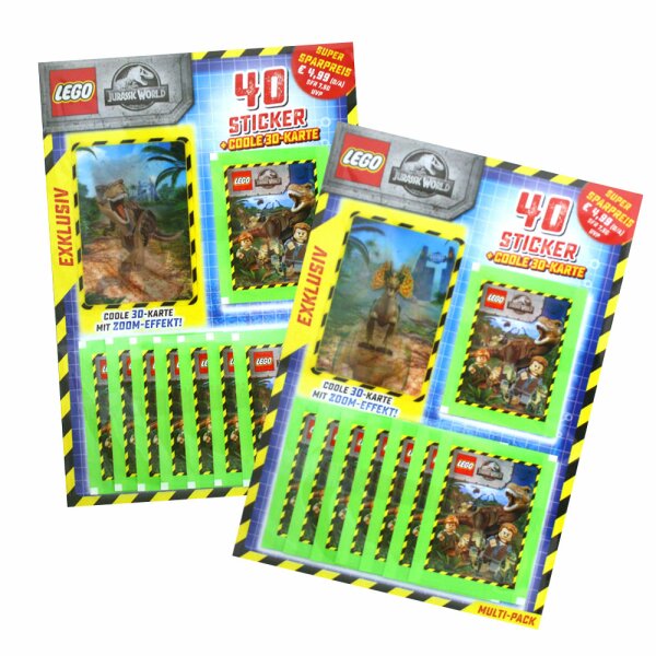 LEGO Jurassic-World - Sammelsticker - 2 verschiedene Multipacks