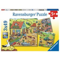 Ravensburger 05078 - Viel los auf dem Bauernhof - 3x49 Teile