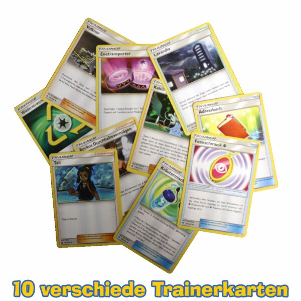 Pokemon - 10 verschiedene Trainerkarten - Deutsch