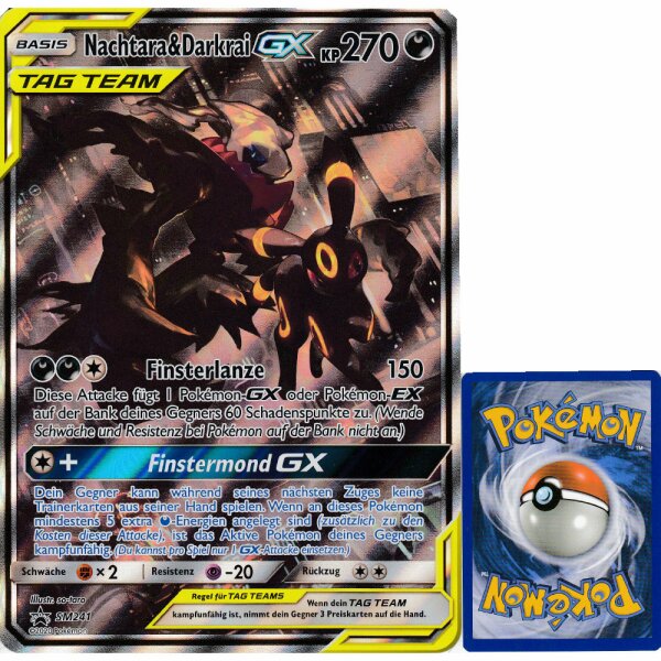 SM241 - Nachtara &  Darkrai GX - OVERSIZED Karte - Übergröße