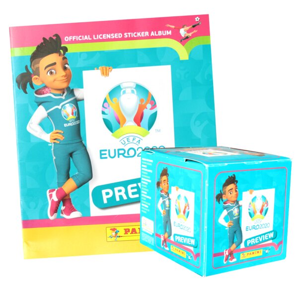 Panini - EURO 2020 Preview - Sammelsticker - 1 Display (60 Tüten) + 1 Album