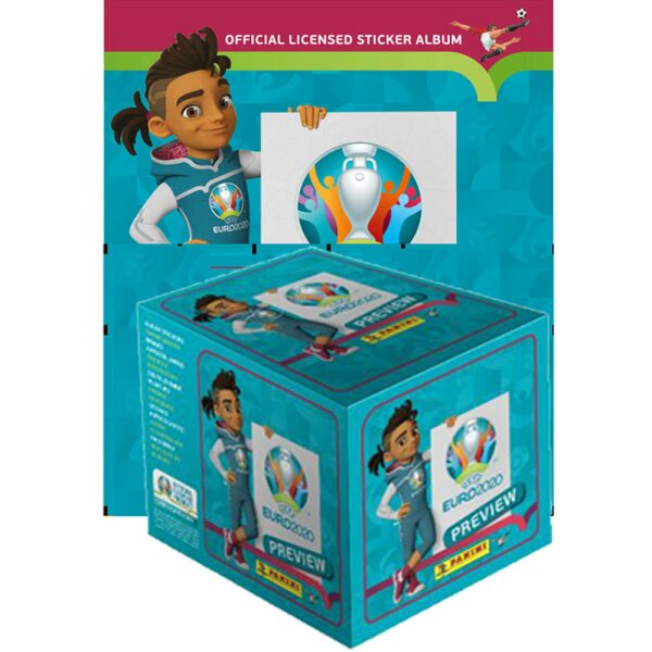 Panini - EURO 2020 Preview - Sammelsticker - 1 Premium Display (120 Tüten) + 1 Album