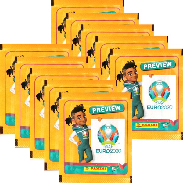 Panini - EURO 2020 Preview - INTERNATIONALE AUSGABE - Sammelsticker - 10 Tüten