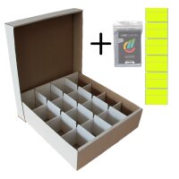 Riesen Deck-Box - 3 Boxen Aufbewahrung (weiß) mit 16 Fächern für TCGs + collect-it Hüllen