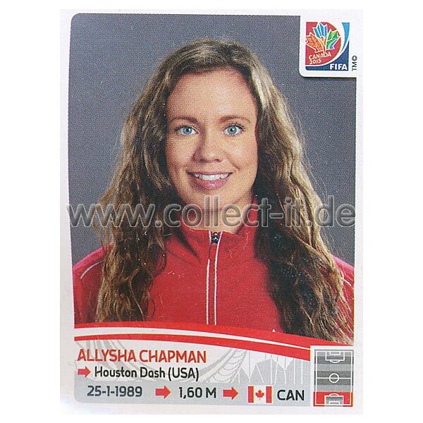 Frauen WM 2015 - Sticker 27 - Allysha Chapman - Kanada