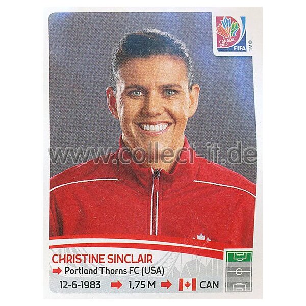 Frauen WM 2015 - Sticker 40 - Christine Sinclair - Kanada